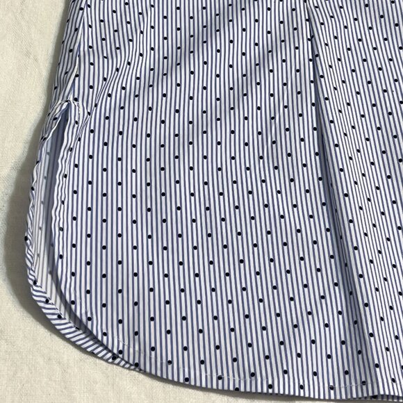 Ann Taylor Factory Women's Button Down Shirt S Blue White Polka Dot Long Sleeve - Picture 12 of 12